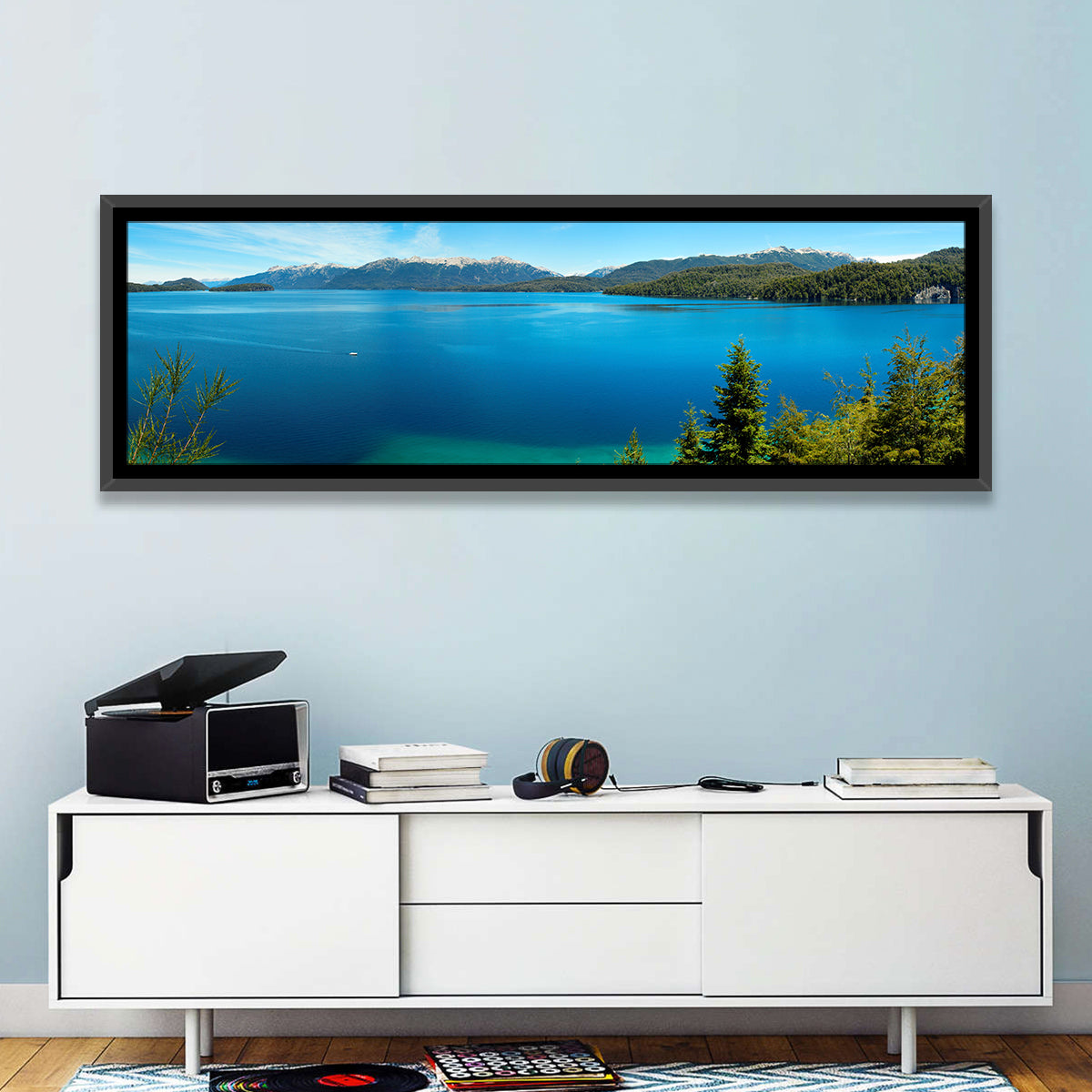 Nahuel Huapi Lake Wall Art in a room, panoramic