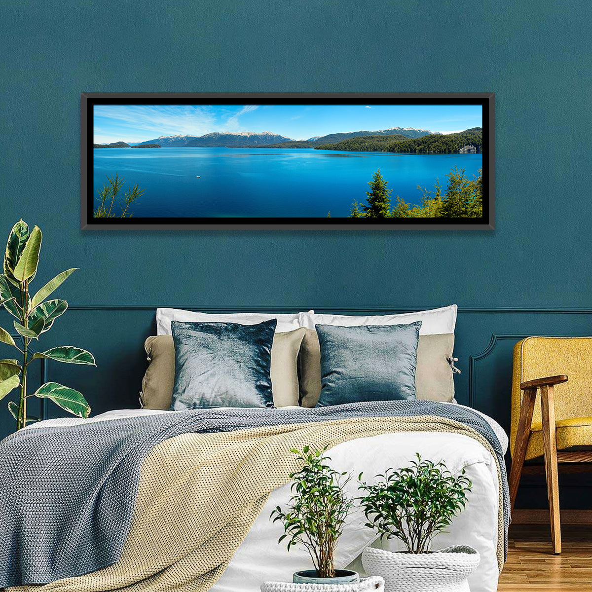 Nahuel Huapi Lake Wall Art in a room, panoramic