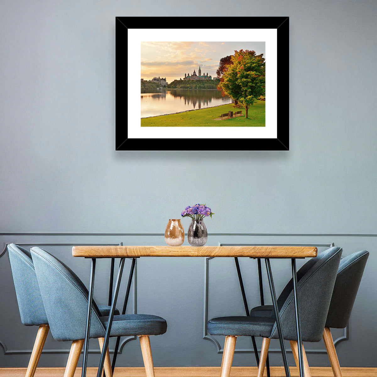 Ottawa Skyline at Golden Hour Wall Art in a room, landscape