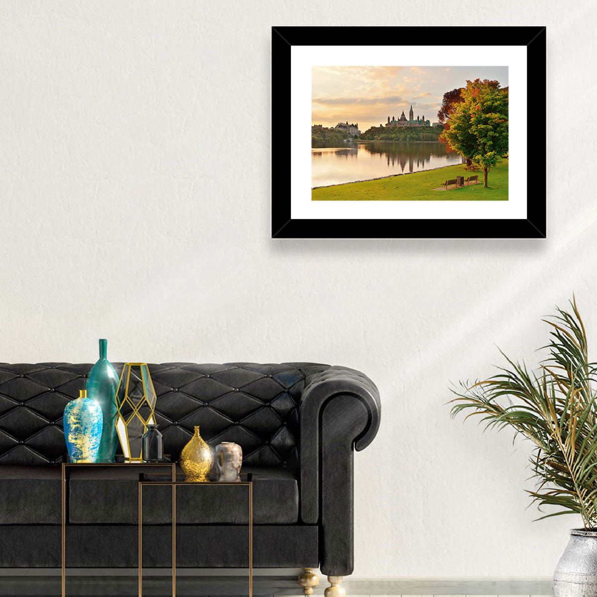 Ottawa Skyline at Golden Hour Wall Art in a room, landscape