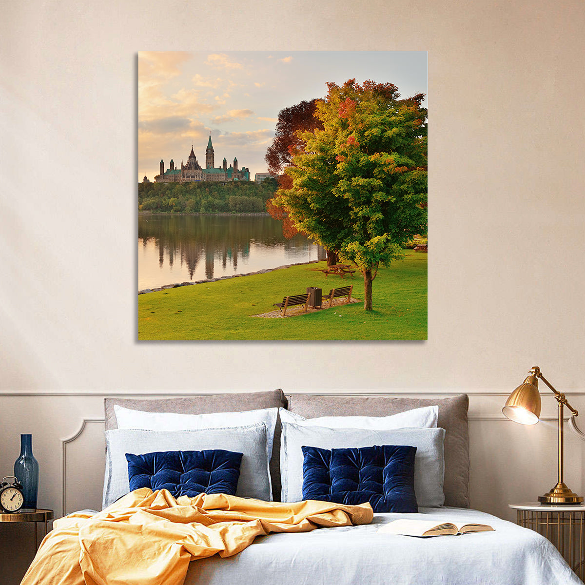 Ottawa Skyline at Golden Hour Wall Art in a room, landscape