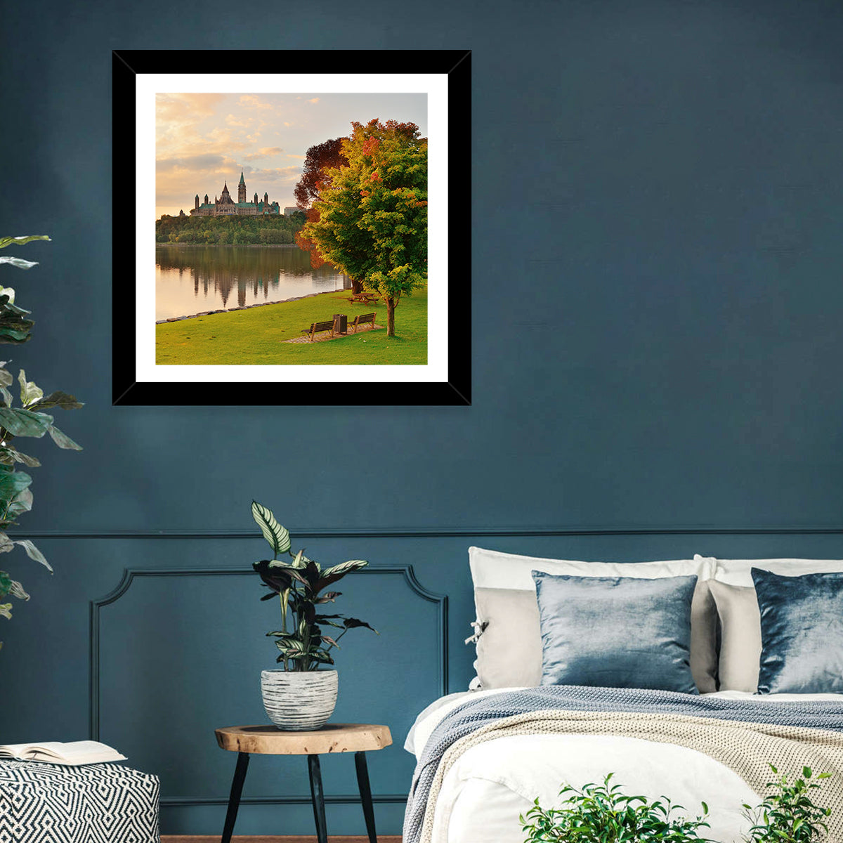 Ottawa Skyline at Golden Hour Wall Art in a room, landscape