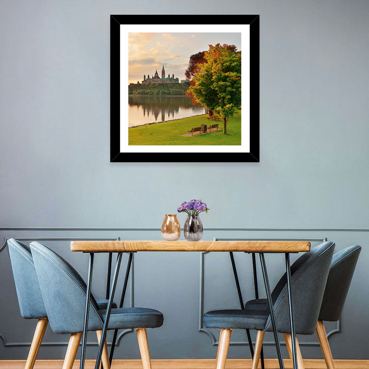 Ottawa Skyline at Golden Hour Wall Art in a room, landscape