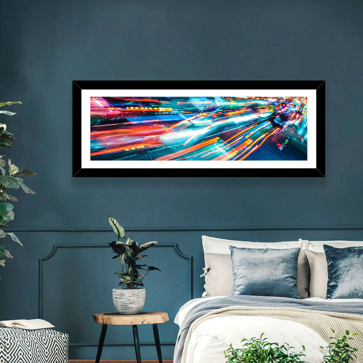 Night Traffic Light Trails Wall Art