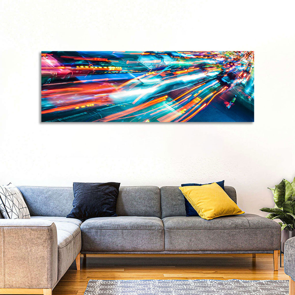 Night Traffic Light Trails Wall Art