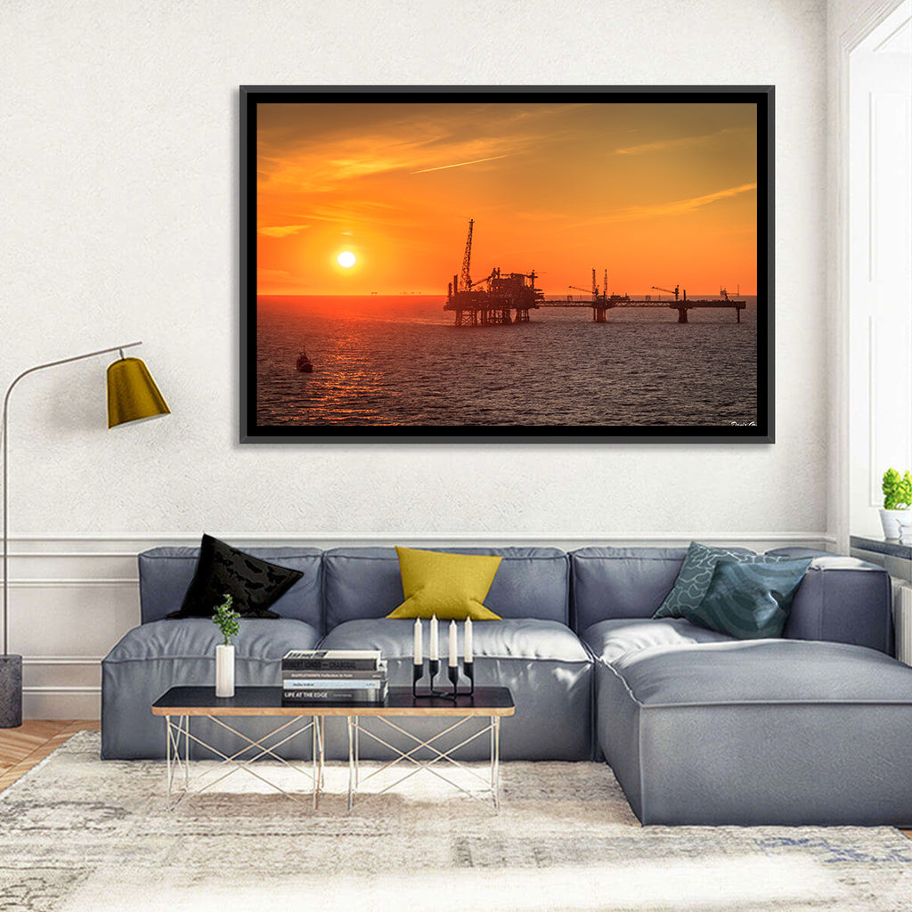 Denmark Oil Rig at Sunset Wall Art