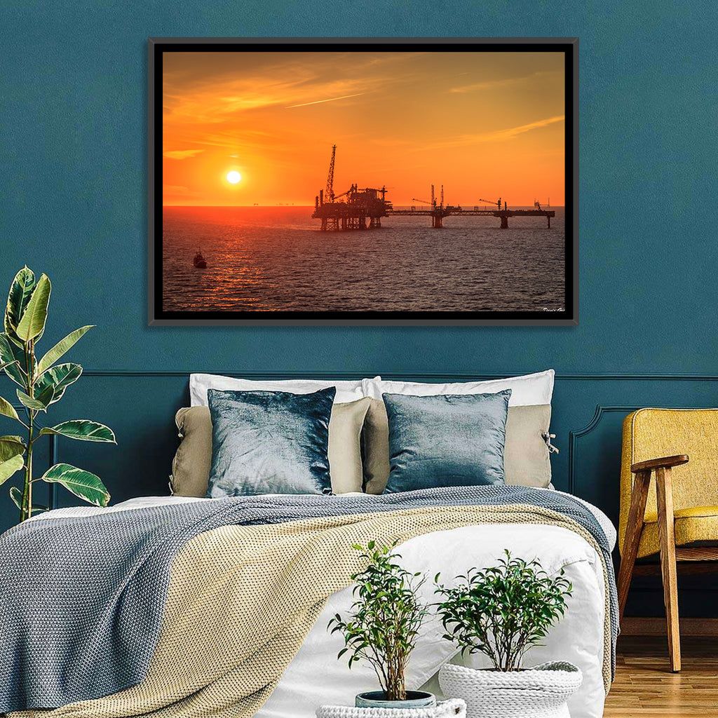 Denmark Oil Rig at Sunset Wall Art