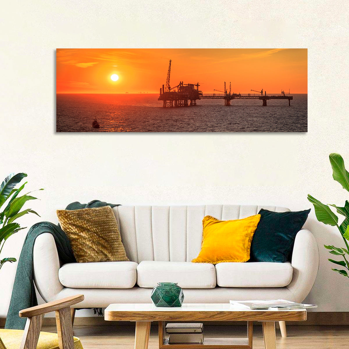Denmark Oil Rig at Sunset Wall Art
