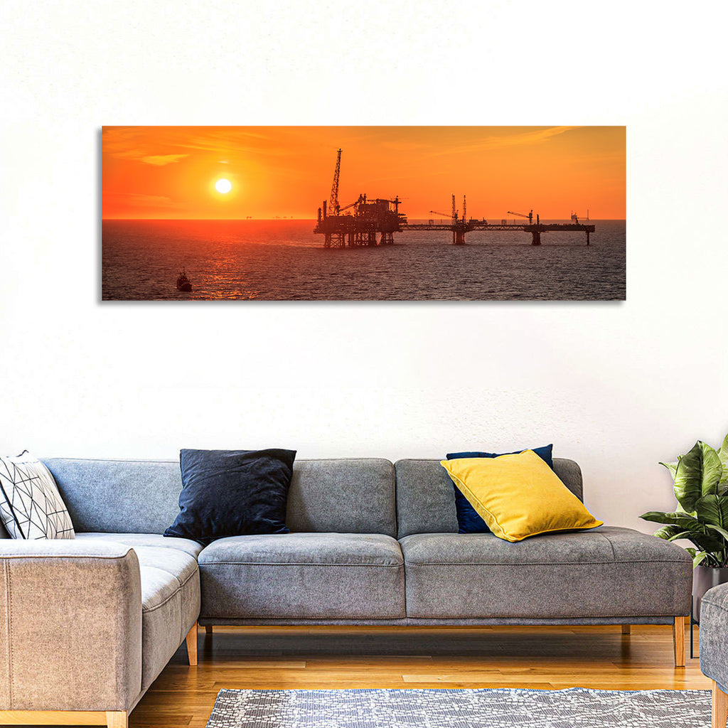 Denmark Oil Rig at Sunset Wall Art