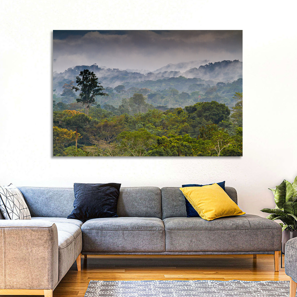 Guinea Rainforest Landscape Wall Art in a room, landscape