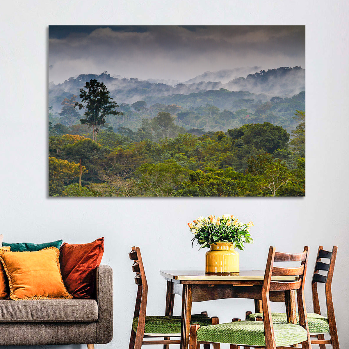 Guinea Rainforest Landscape Wall Art in a room, landscape