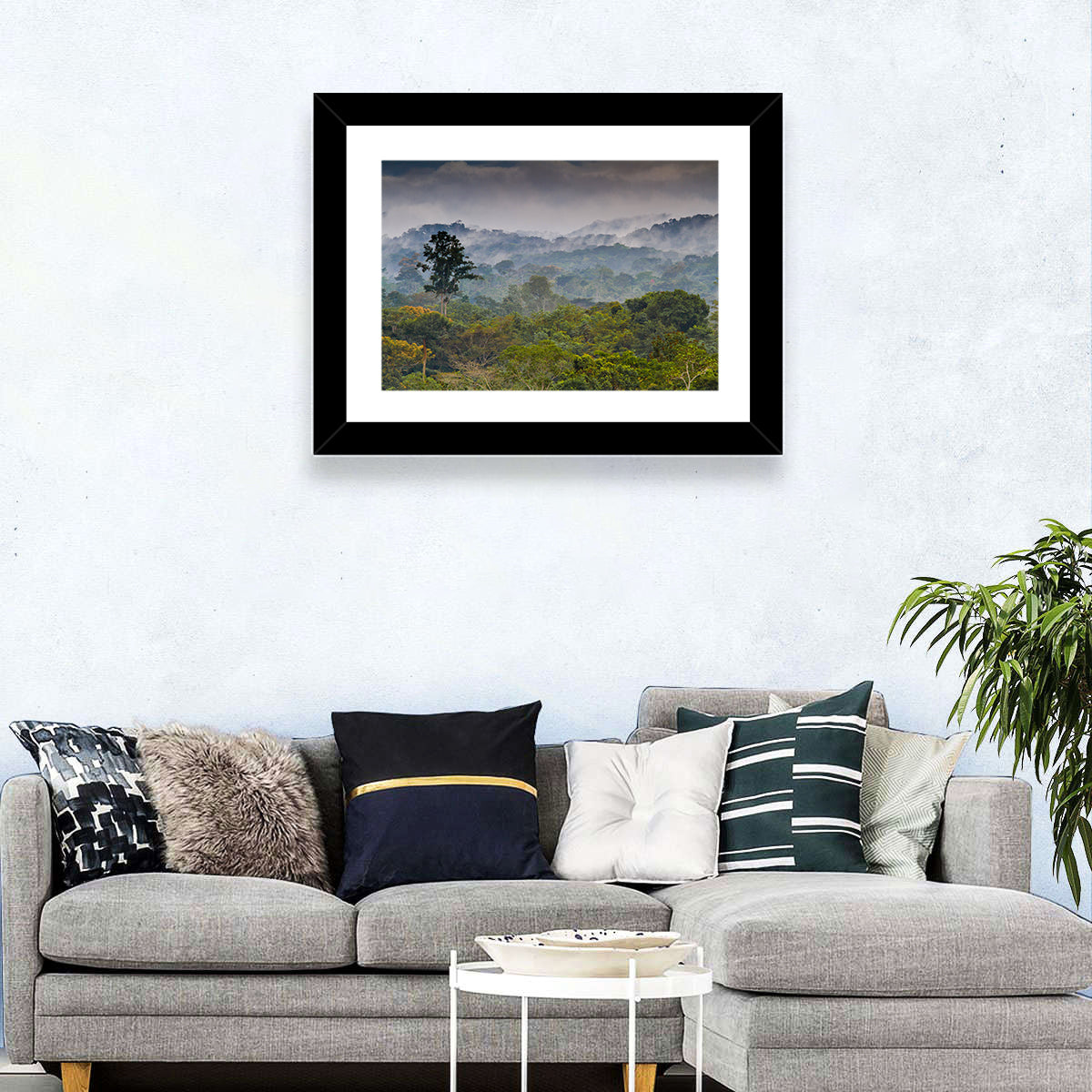 Guinea Rainforest Landscape Wall Art in a room, landscape