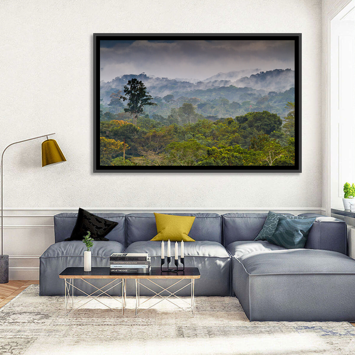 Guinea Rainforest Landscape Wall Art in a room, landscape