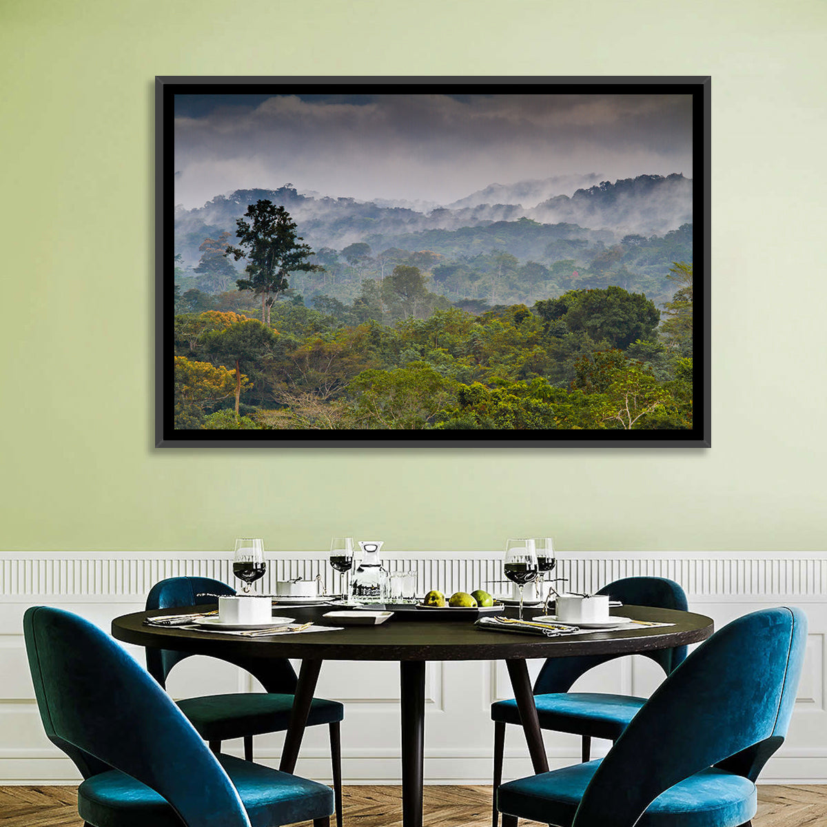 Guinea Rainforest Landscape Wall Art in a room, landscape