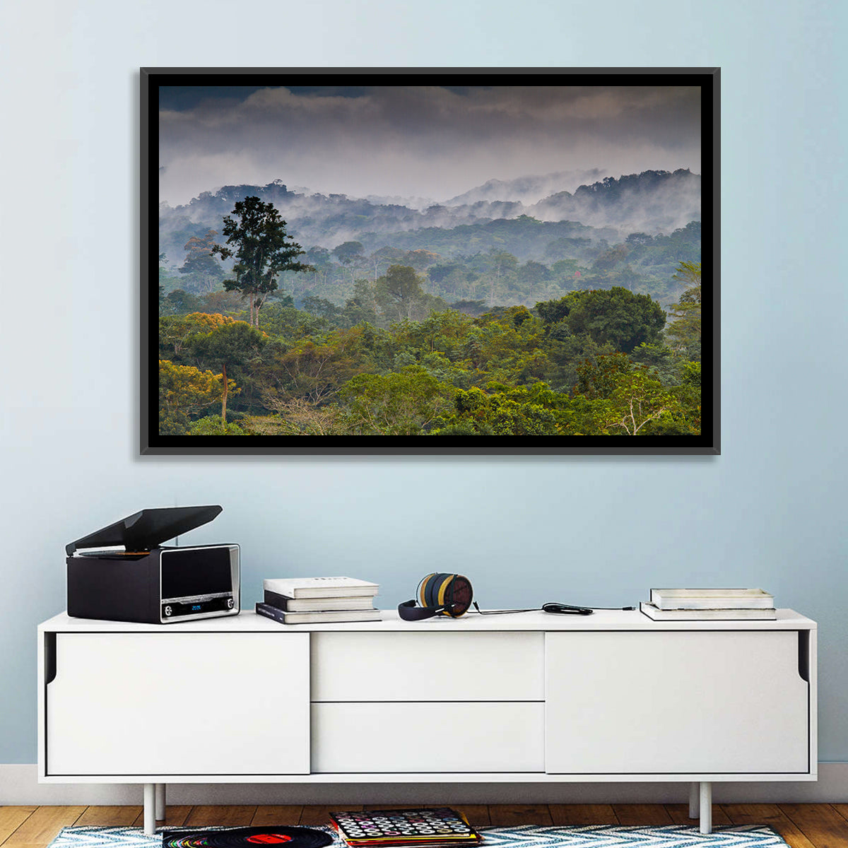 Guinea Rainforest Landscape Wall Art in a room, landscape