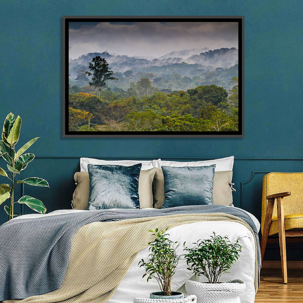 Guinea Rainforest Landscape Wall Art in a room, landscape