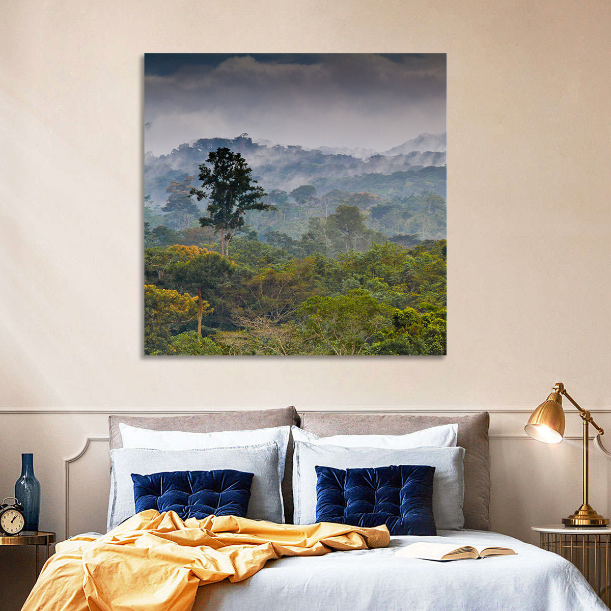 Guinea Rainforest Landscape Wall Art in a room, landscape