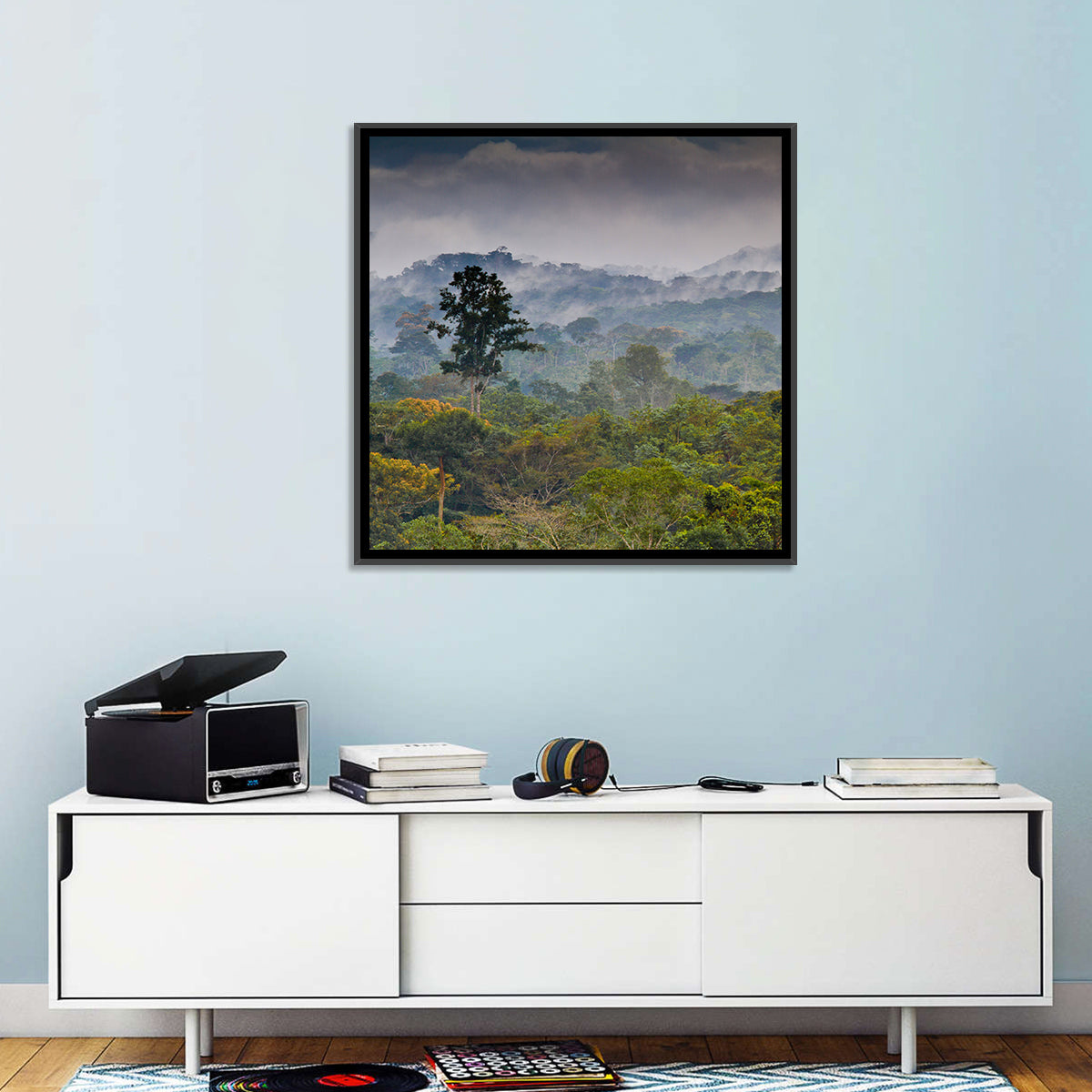 Guinea Rainforest Landscape Wall Art in a room, landscape