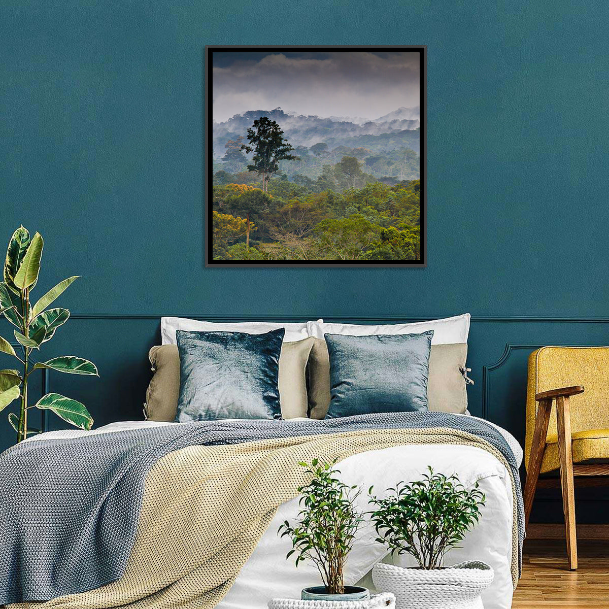 Guinea Rainforest Landscape Wall Art in a room, landscape