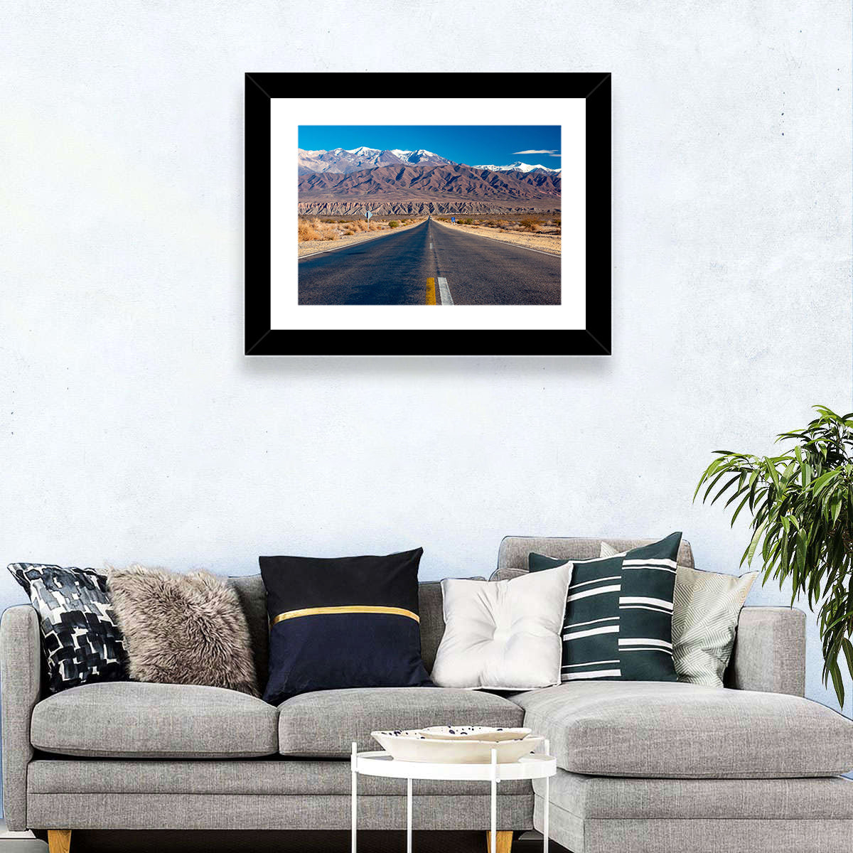 Northern Argentina Desert Road Wall Art in a room, landscape