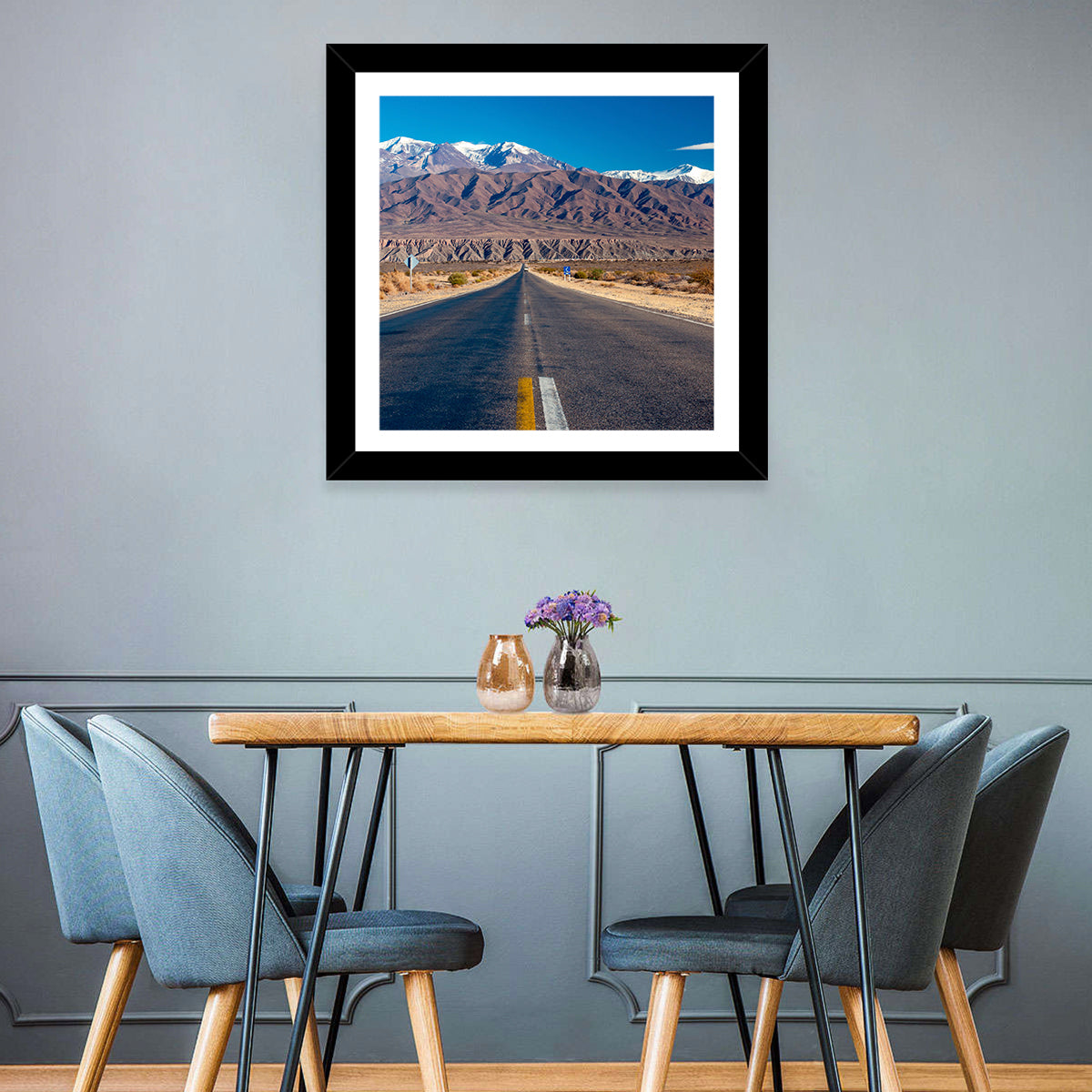 Northern Argentina Desert Road Wall Art in a room, landscape