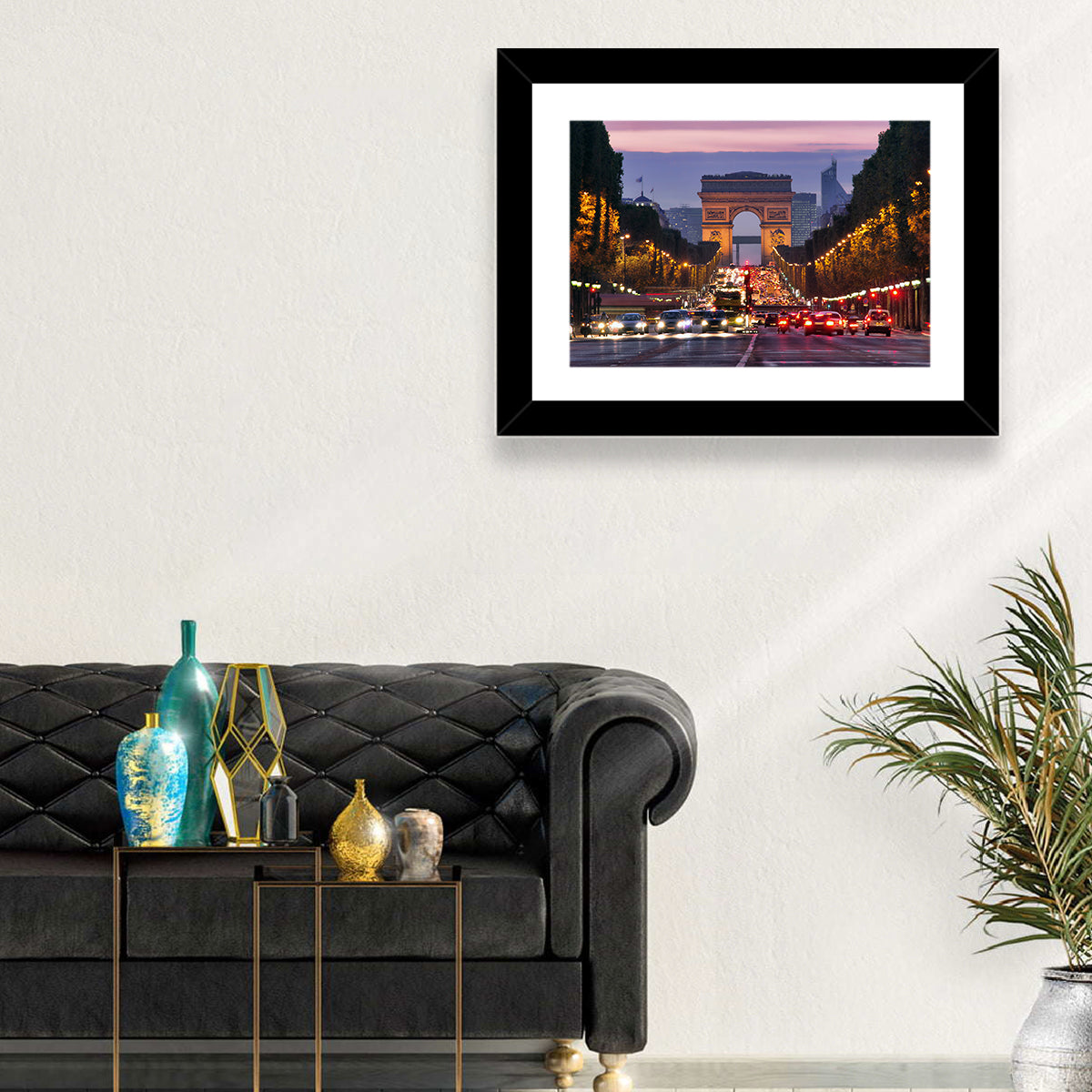 Arc De Triomphe at Twilight Wall Art in a room, landscape