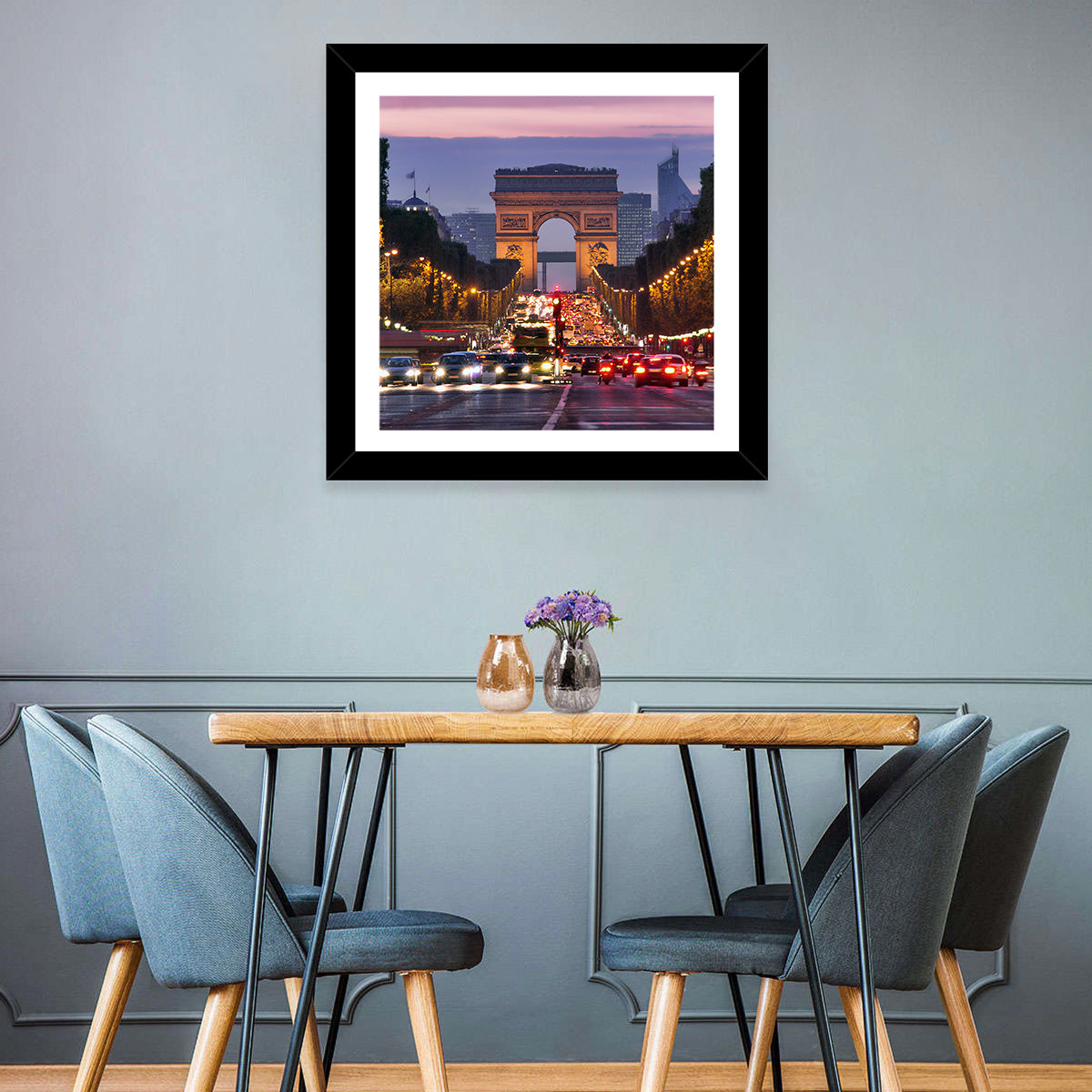Arc De Triomphe at Twilight Wall Art in a room, landscape