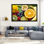 Vibrant Fresh Fruit Flat Lay Wall Art