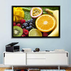 Vibrant Fresh Fruit Flat Lay Wall Art
