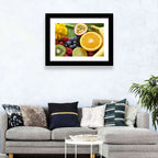 Vibrant Fresh Fruit Flat Lay Wall Art