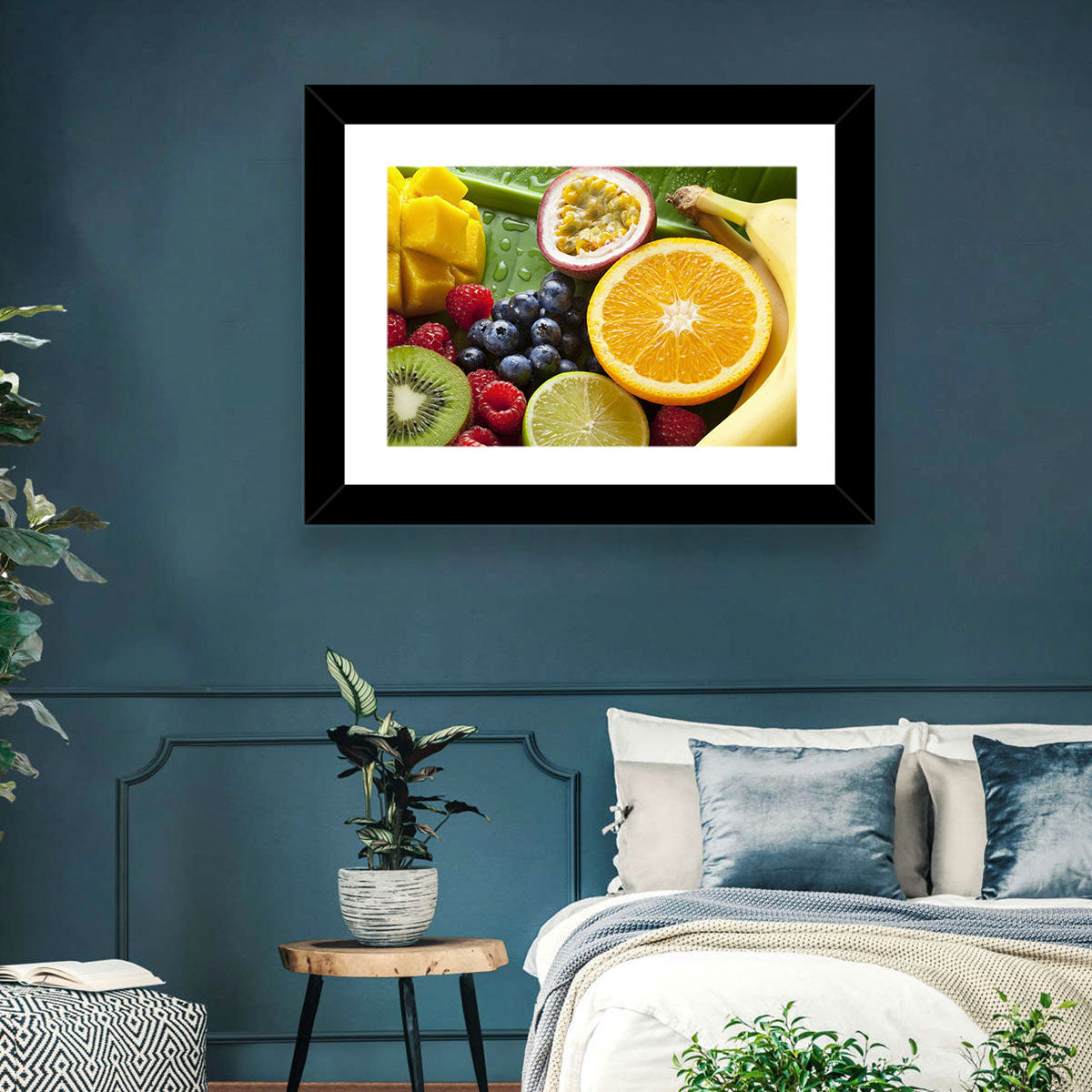 Vibrant Fresh Fruit Flat Lay Wall Art