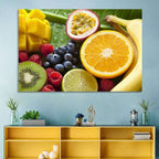 Vibrant Fresh Fruit Flat Lay Wall Art