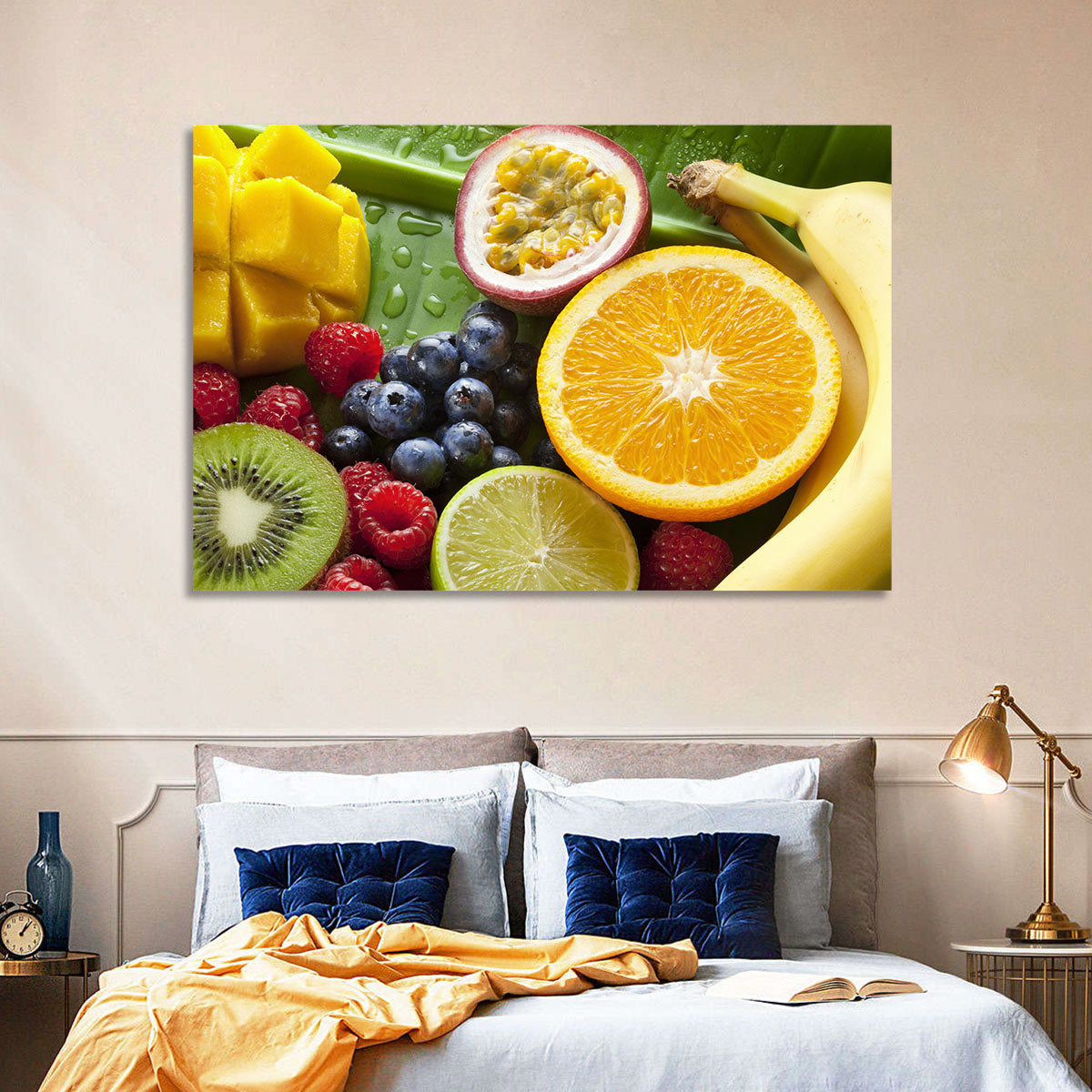 Vibrant Fresh Fruit Flat Lay Wall Art