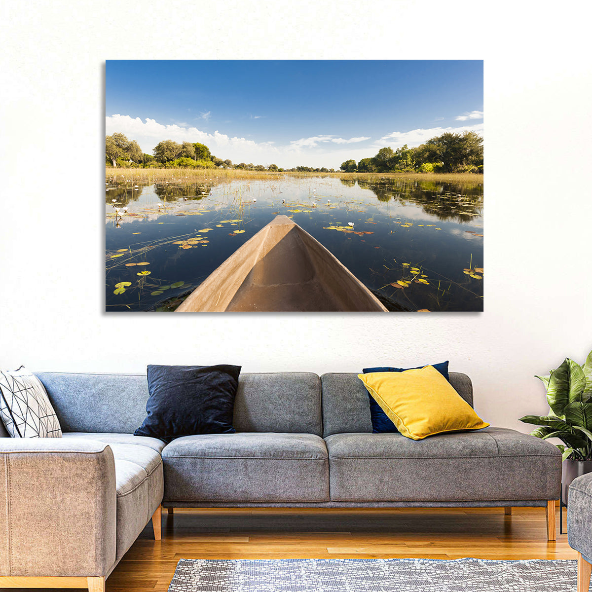 Mokoro Canoe in Okavango Delta Wall Art