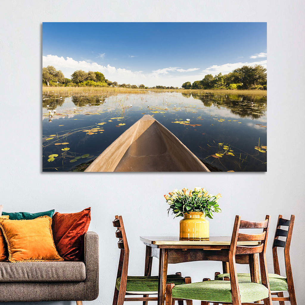 Mokoro Canoe in Okavango Delta Wall Art