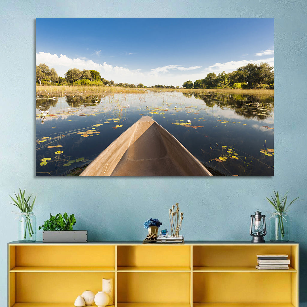 Mokoro Canoe in Okavango Delta Wall Art