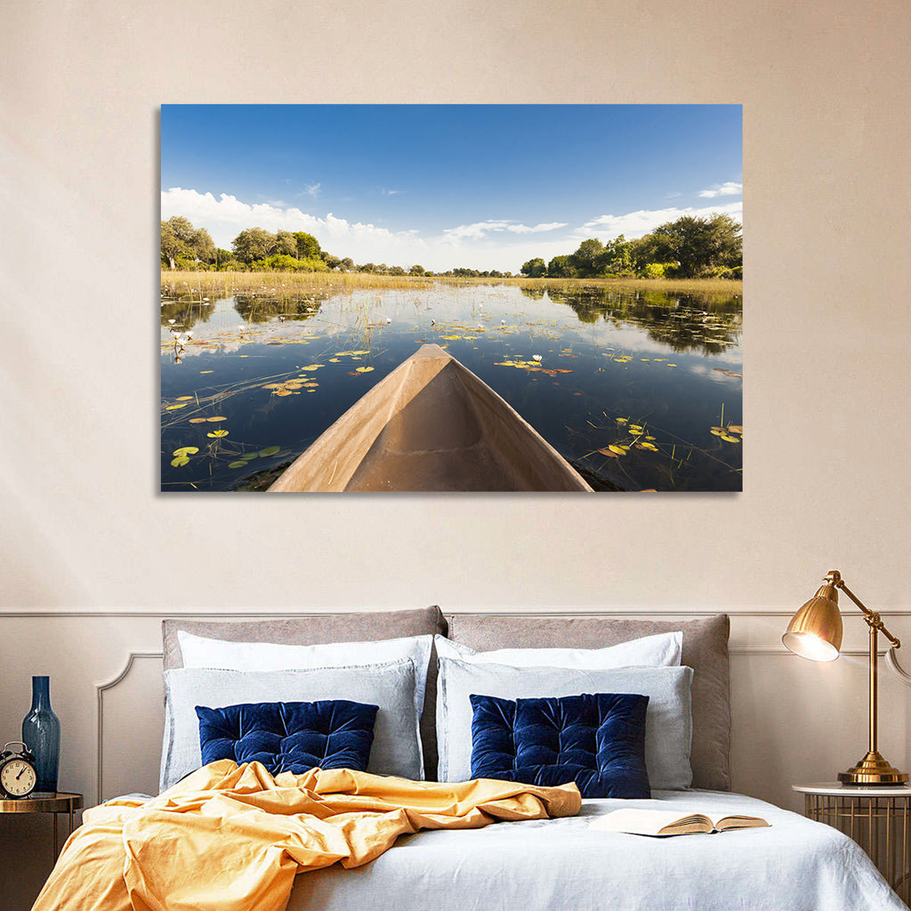 Mokoro Canoe in Okavango Delta Wall Art
