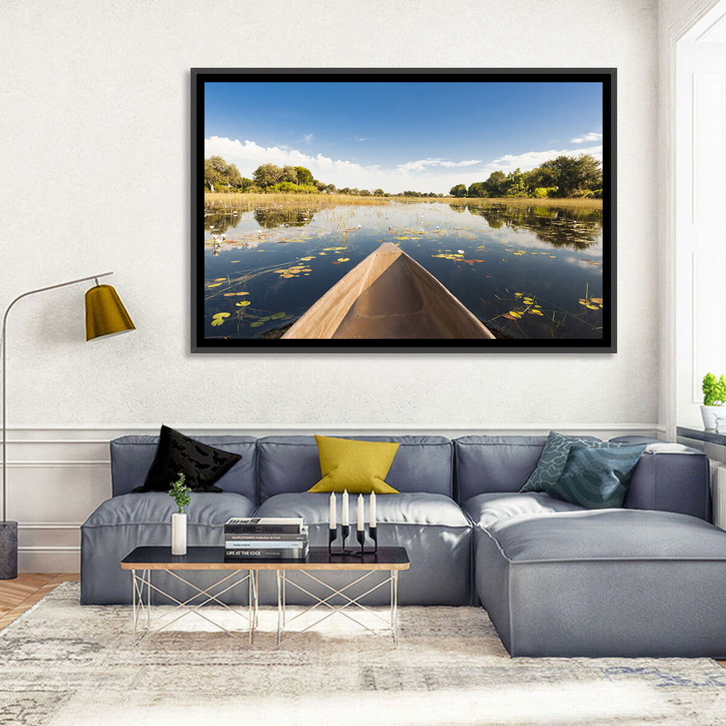 Mokoro Canoe in Okavango Delta Wall Art