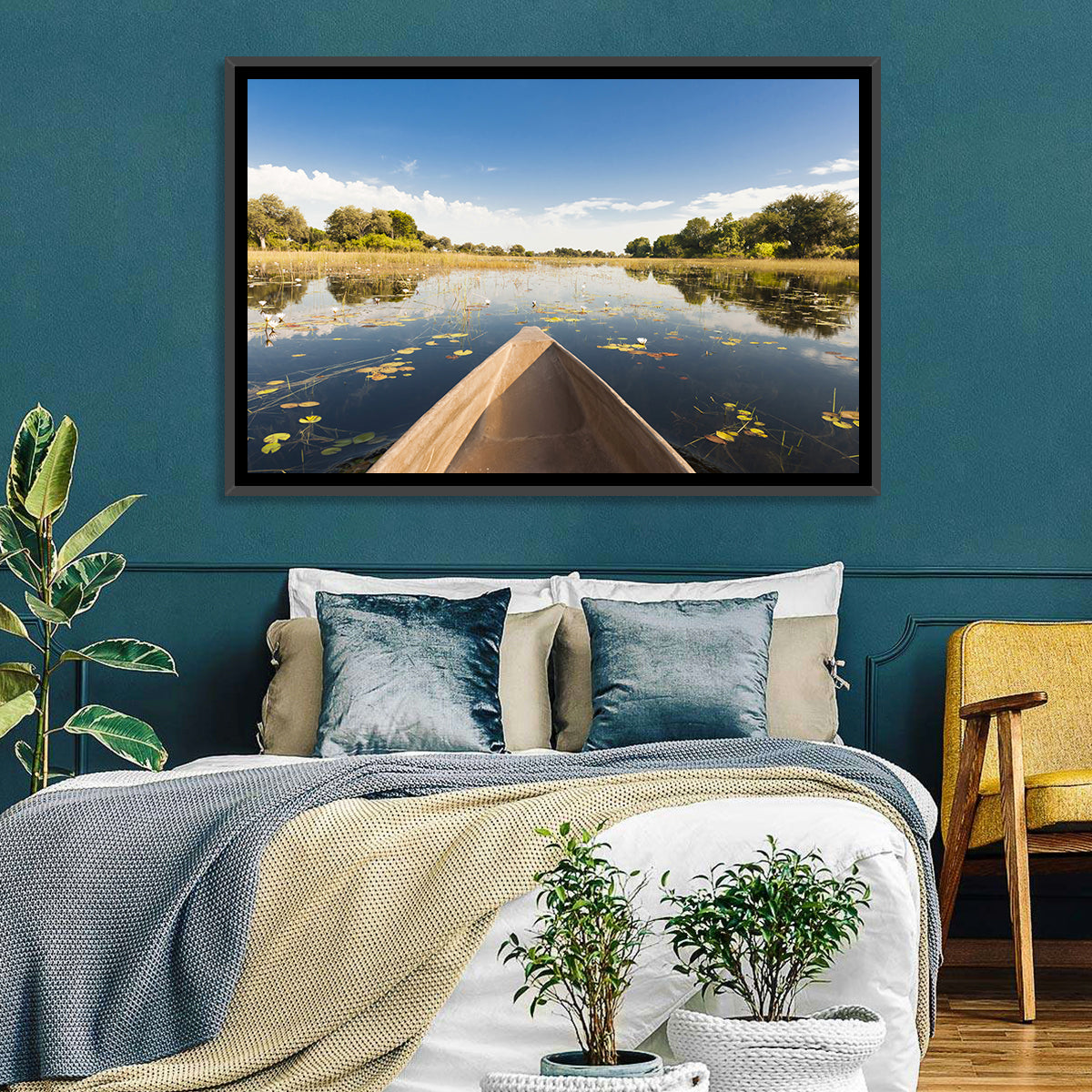 Mokoro Canoe in Okavango Delta Wall Art