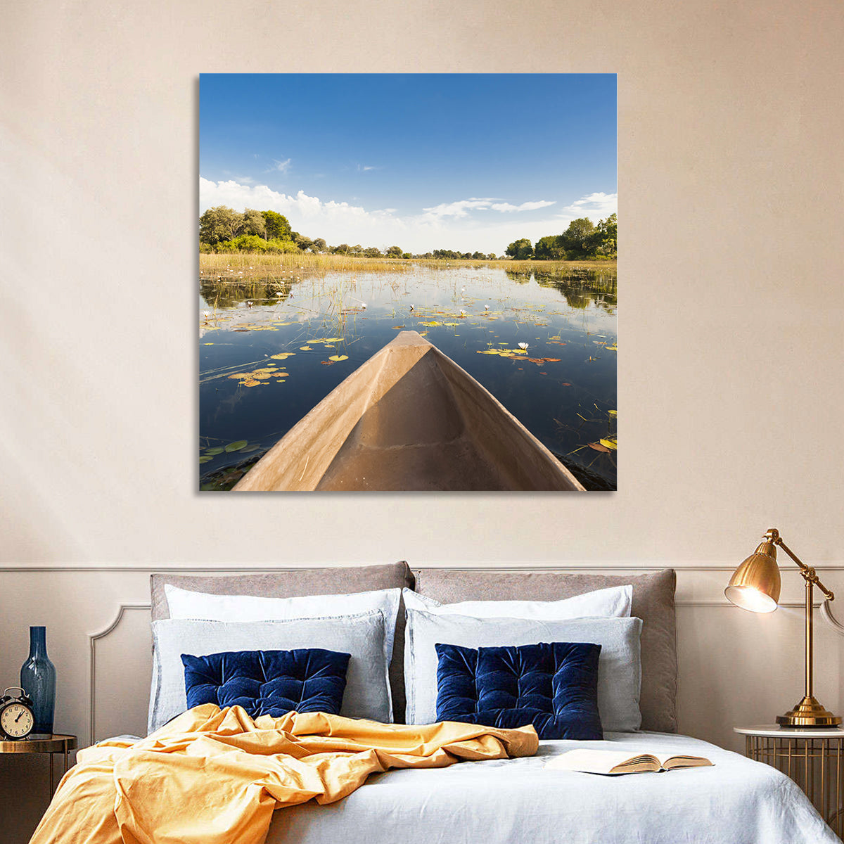 Mokoro Canoe in Okavango Delta Wall Art