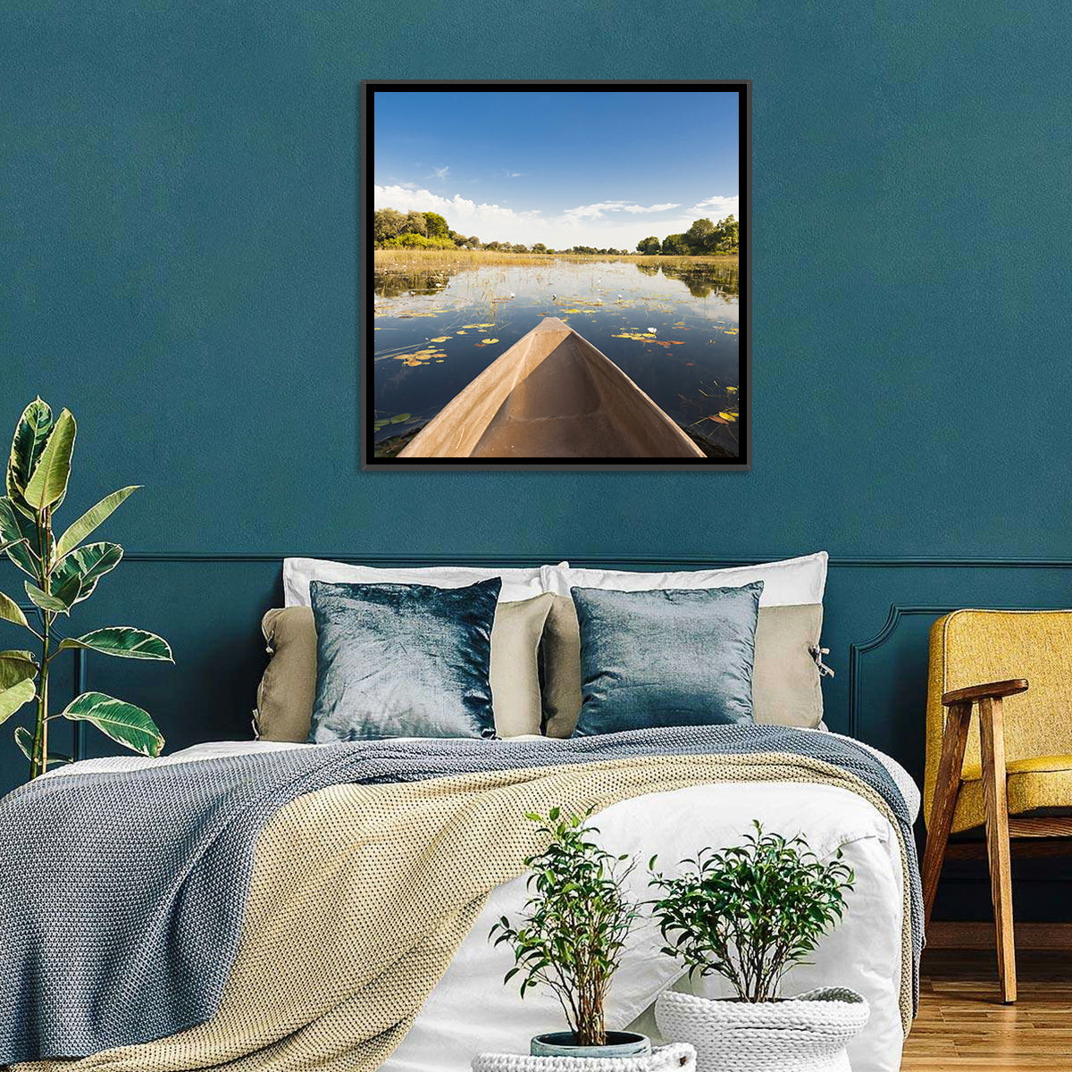 Mokoro Canoe in Okavango Delta Wall Art