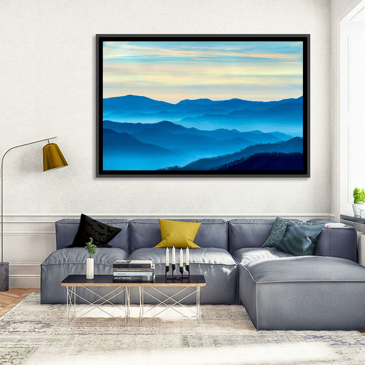 Smoky Mountain Layers at Dawn Wall Art in a room, landscape