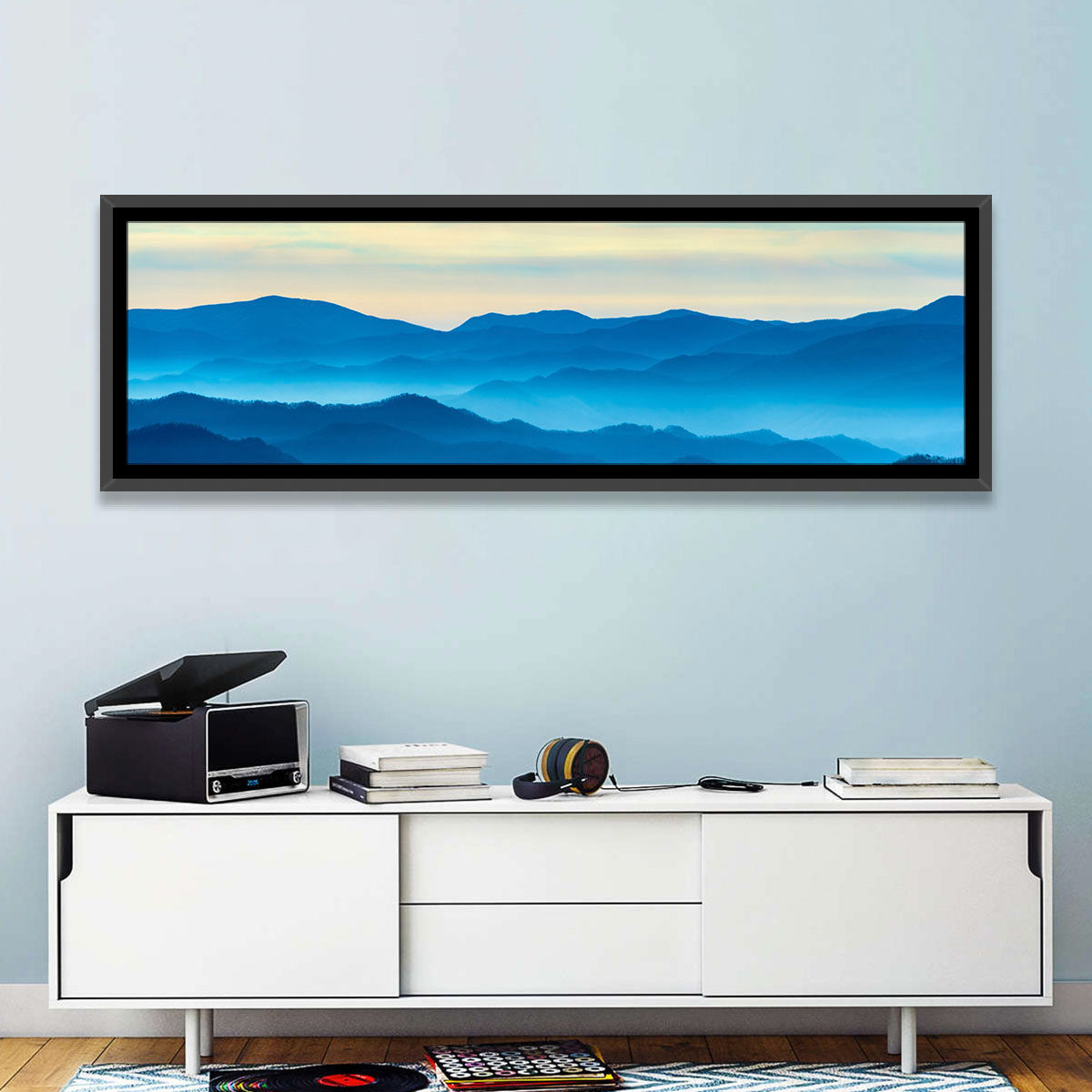 Smoky Mountain Layers at Dawn Wall Art in a room, landscape