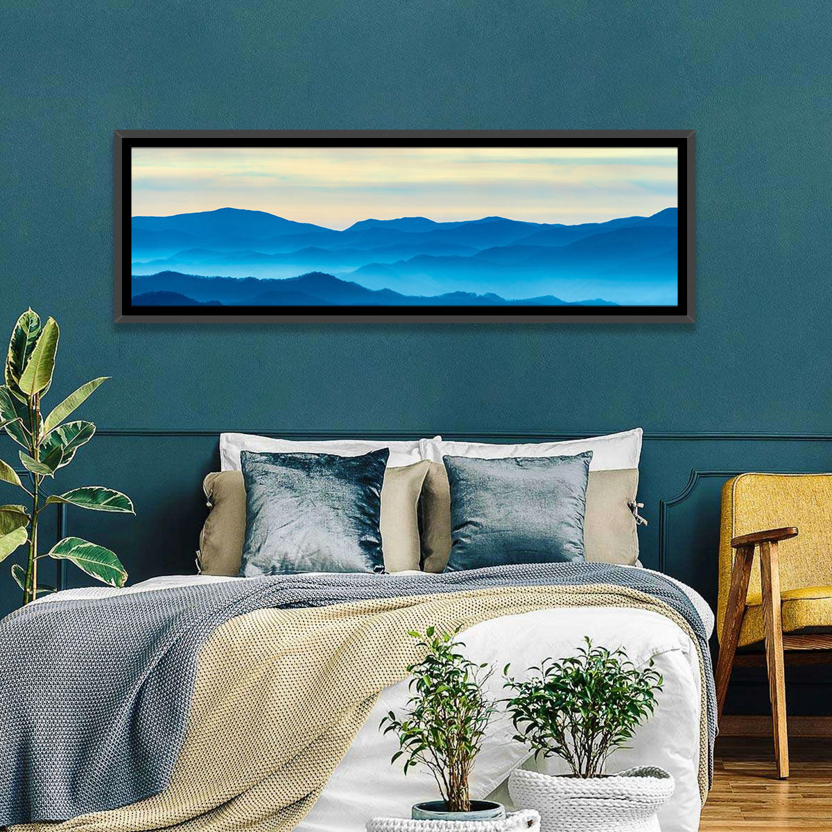 Smoky Mountain Layers at Dawn Wall Art in a room, landscape
