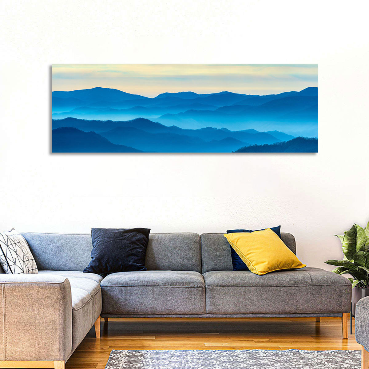 Smoky Mountain Layers at Dawn Wall Art in a room, landscape