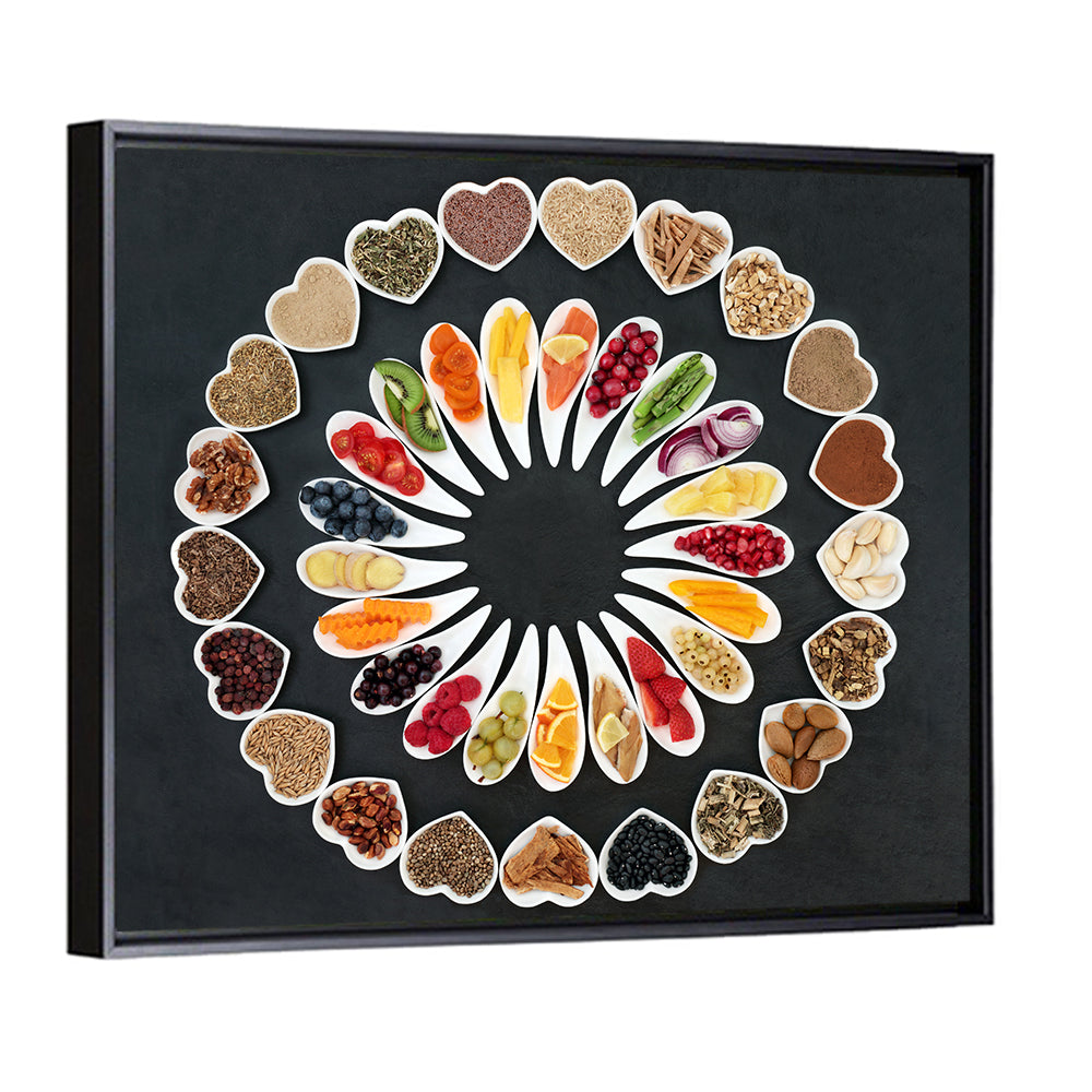 Circular Heart Bowls of Fresh Ingredients Wall Art