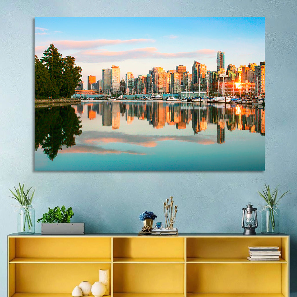 Vancouver Skyline at Coal Harbour Wall Art