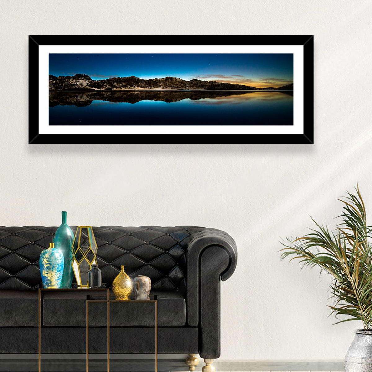 Kleifarvatn Lake at Dusk Wall Art in a room, landscape