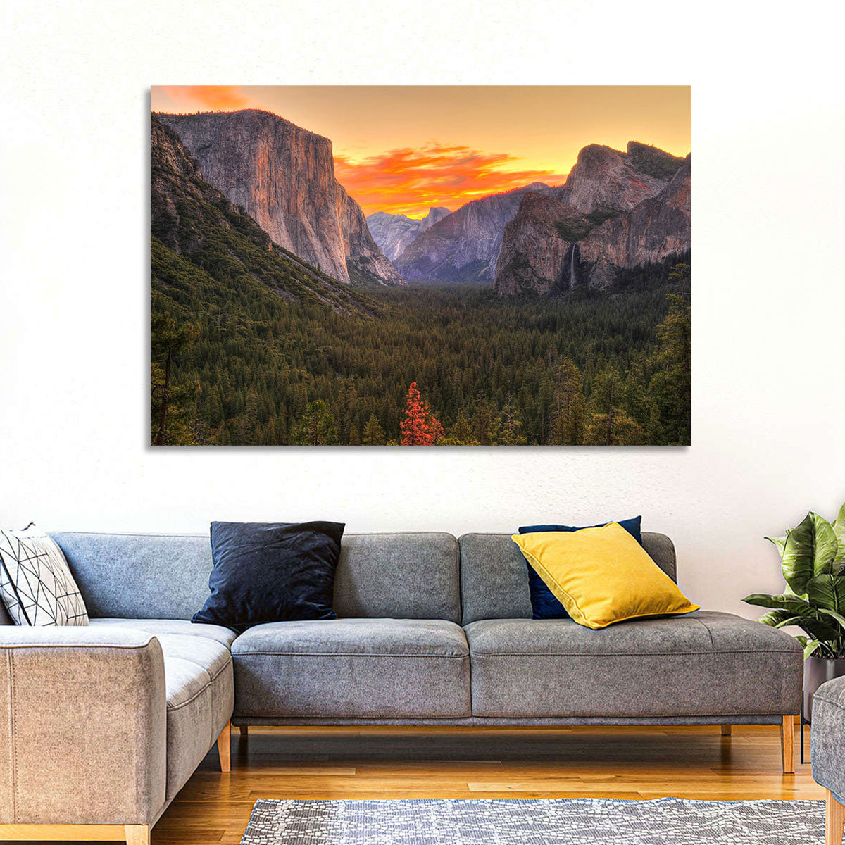 Yosemite Valley Sunset from Tunnel View Wall Art