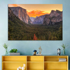 Yosemite Valley Sunset from Tunnel View Wall Art